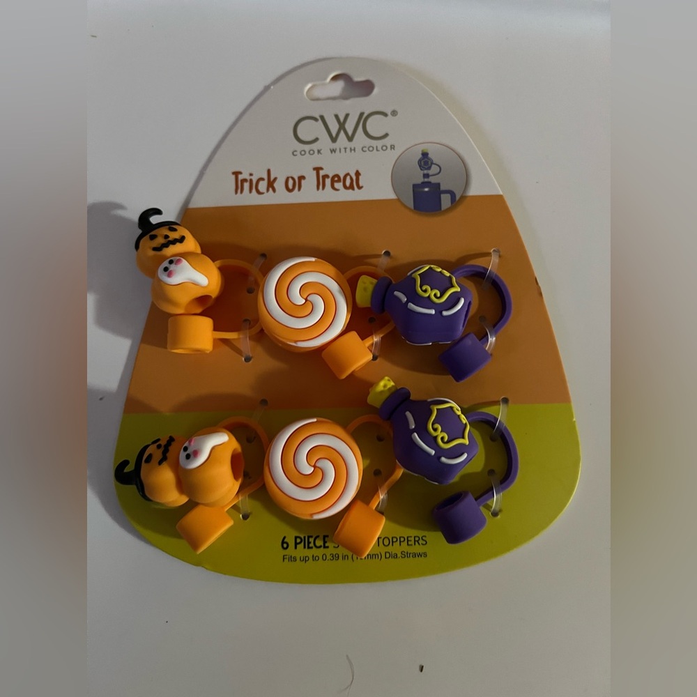 Cook With Color CWC Trick Or Treat Straw Topper 3 Designs 6 Piece-Set - Picture 4 of 6